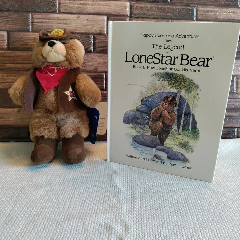 The legend of lone Star bear book and plush bear